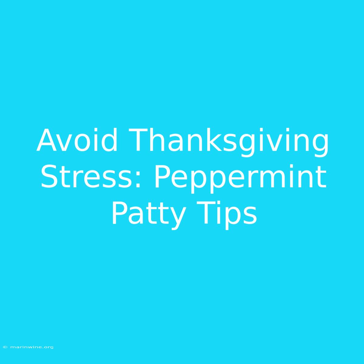 Avoid Thanksgiving Stress: Peppermint Patty Tips