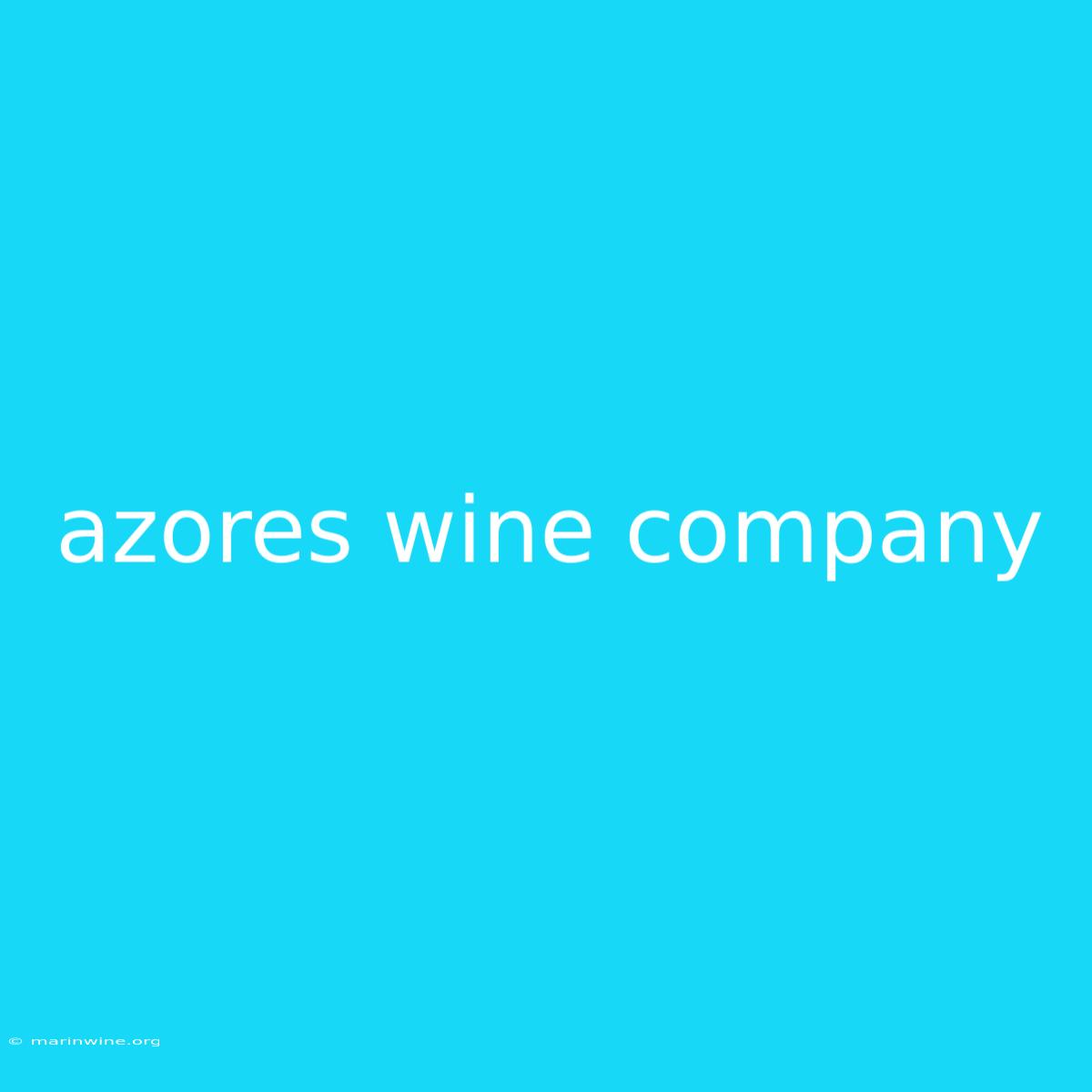 Azores Wine Company