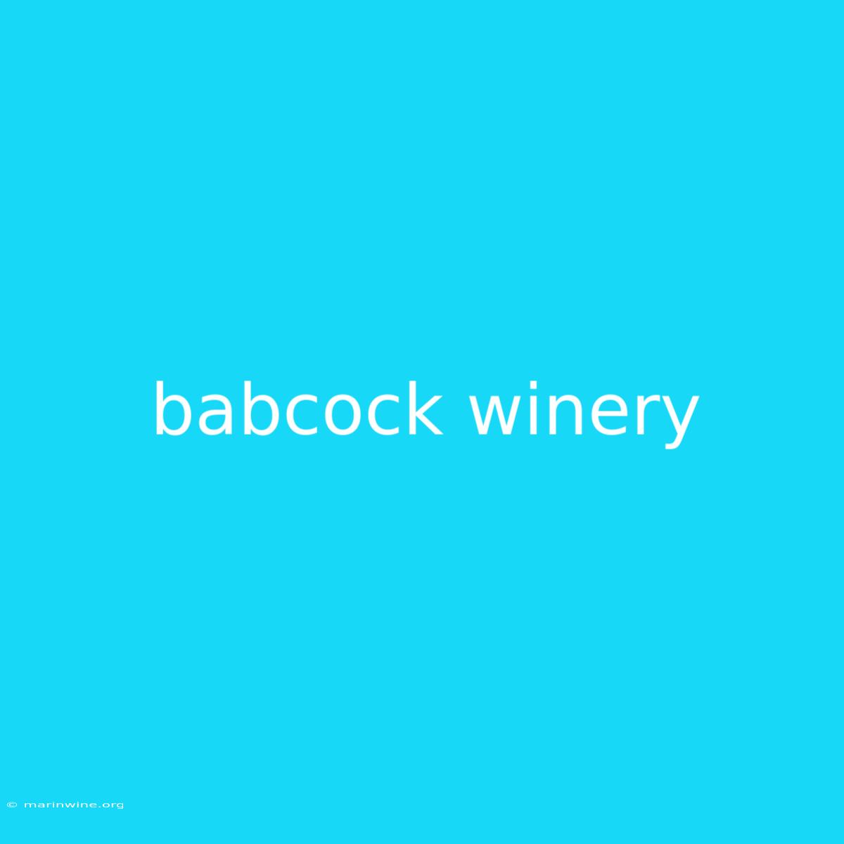 Babcock Winery