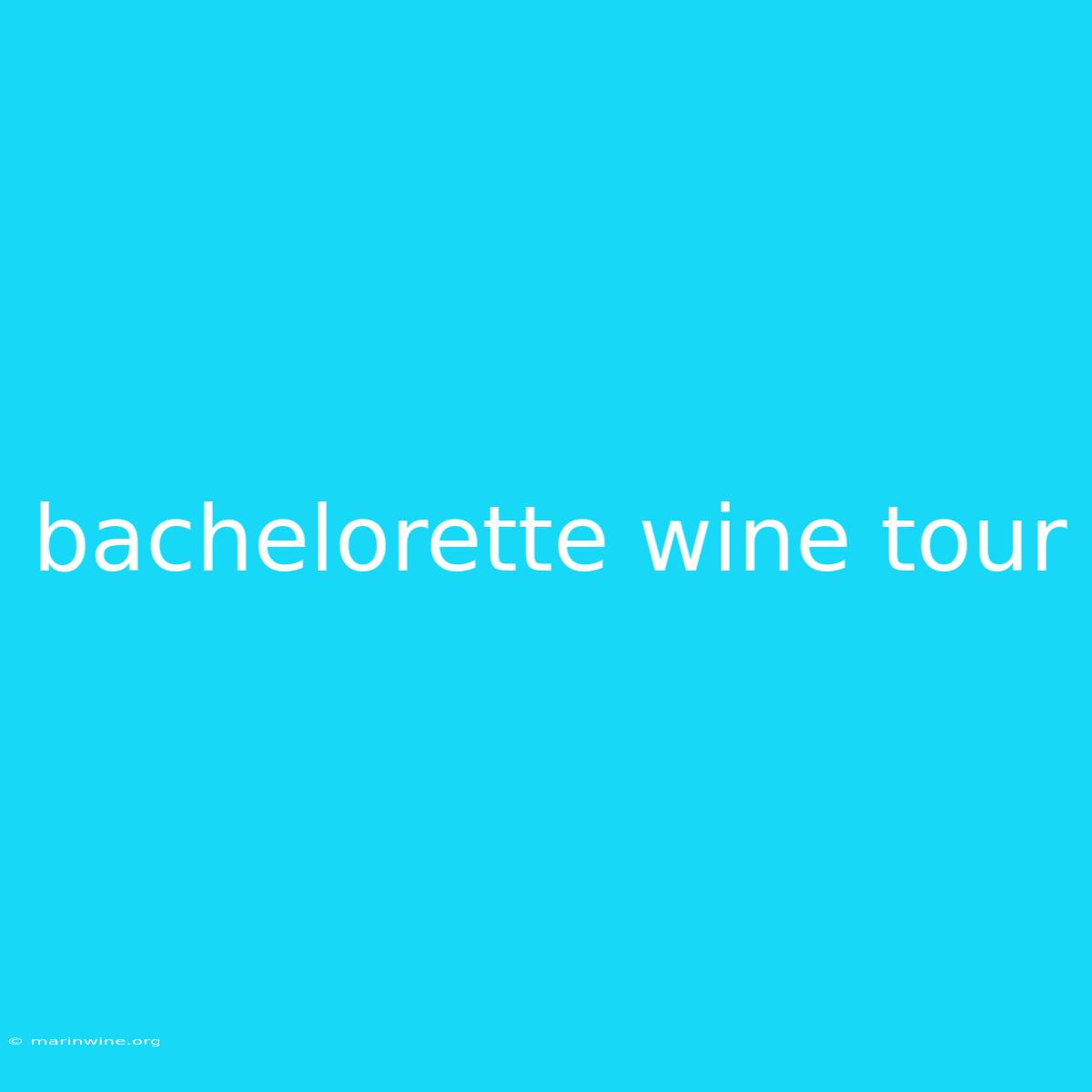 Bachelorette Wine Tour