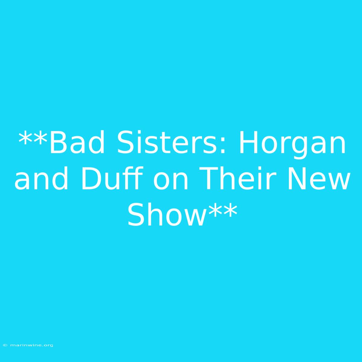 **Bad Sisters: Horgan And Duff On Their New Show**