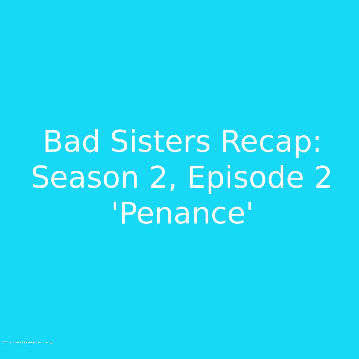 Bad Sisters Recap: Season 2, Episode 2 'Penance'