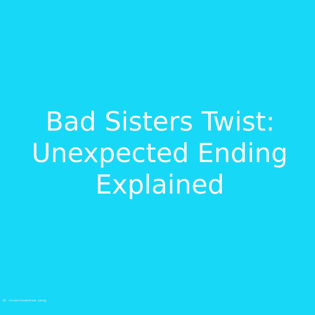 Bad Sisters Twist: Unexpected Ending Explained