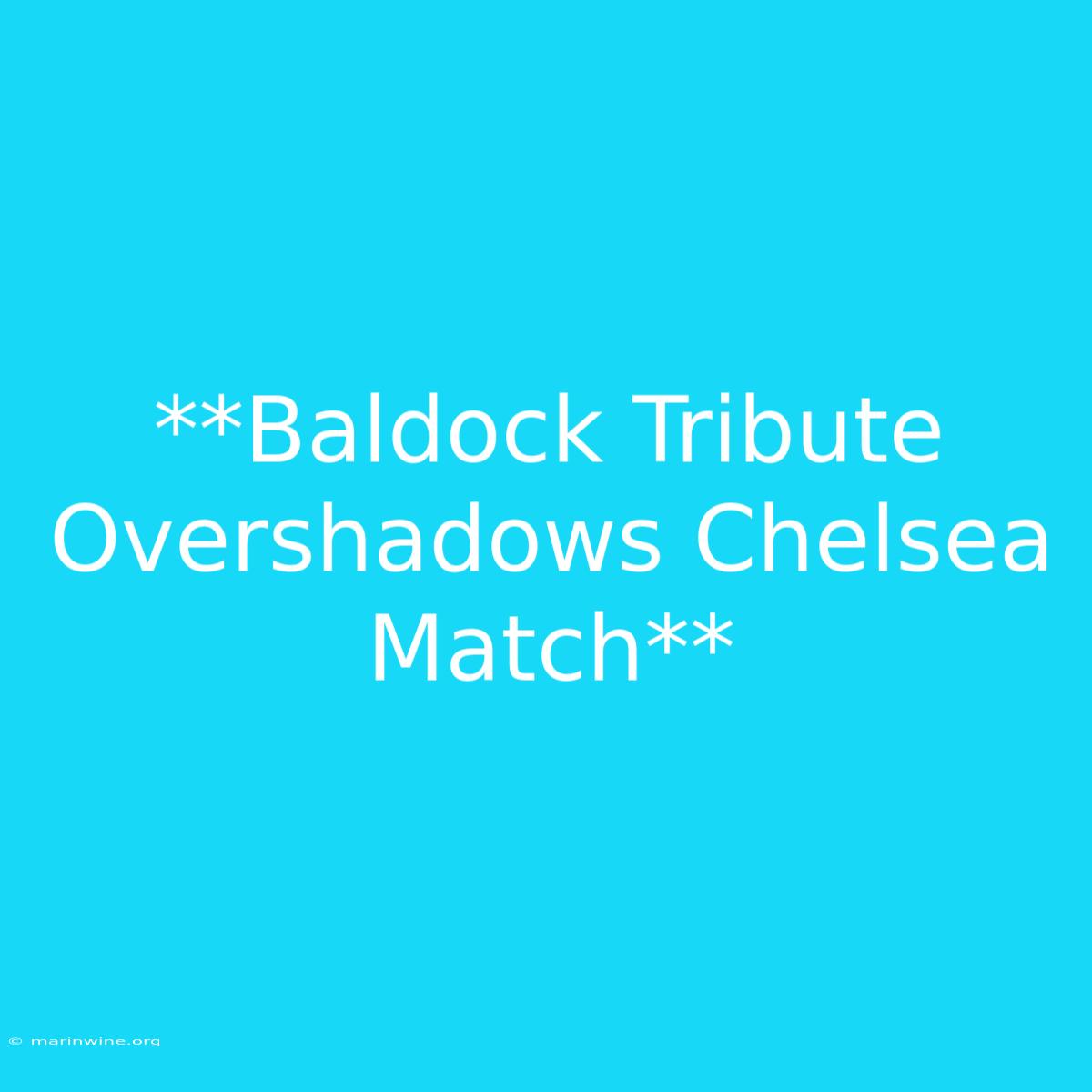 **Baldock Tribute Overshadows Chelsea Match** 