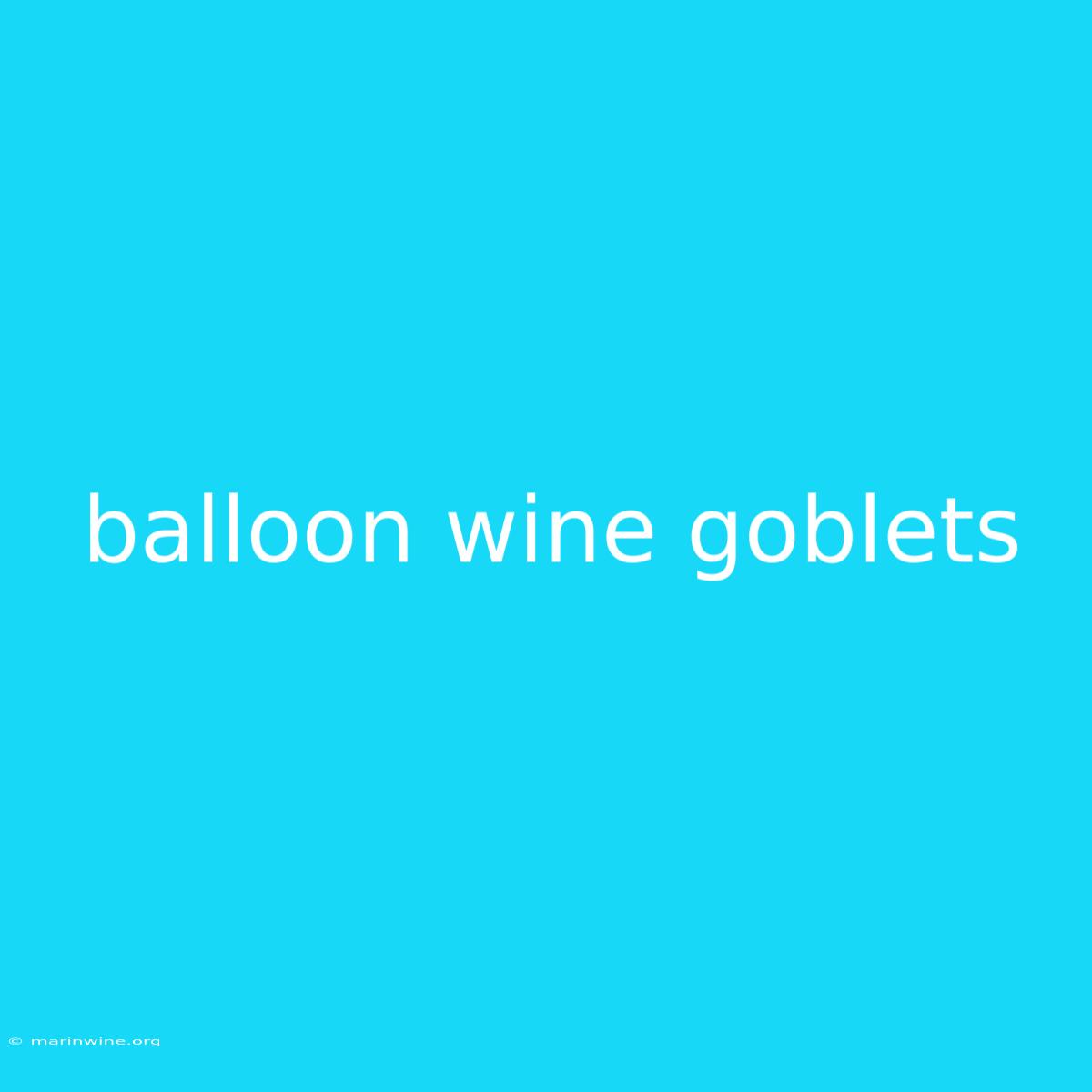 Balloon Wine Goblets