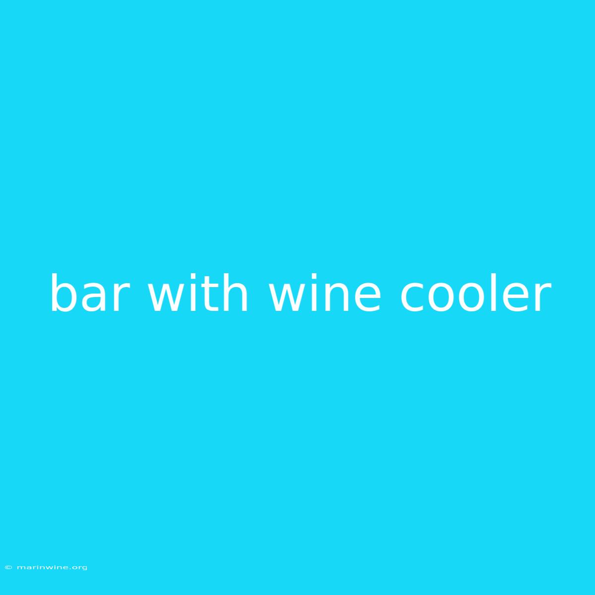 Bar With Wine Cooler