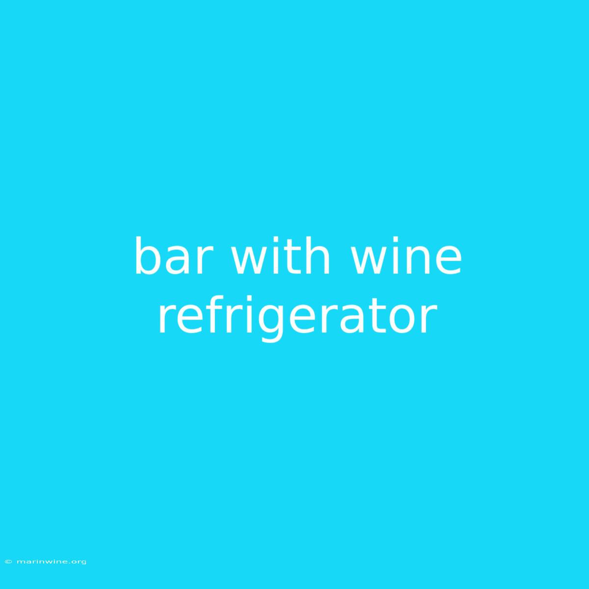 Bar With Wine Refrigerator