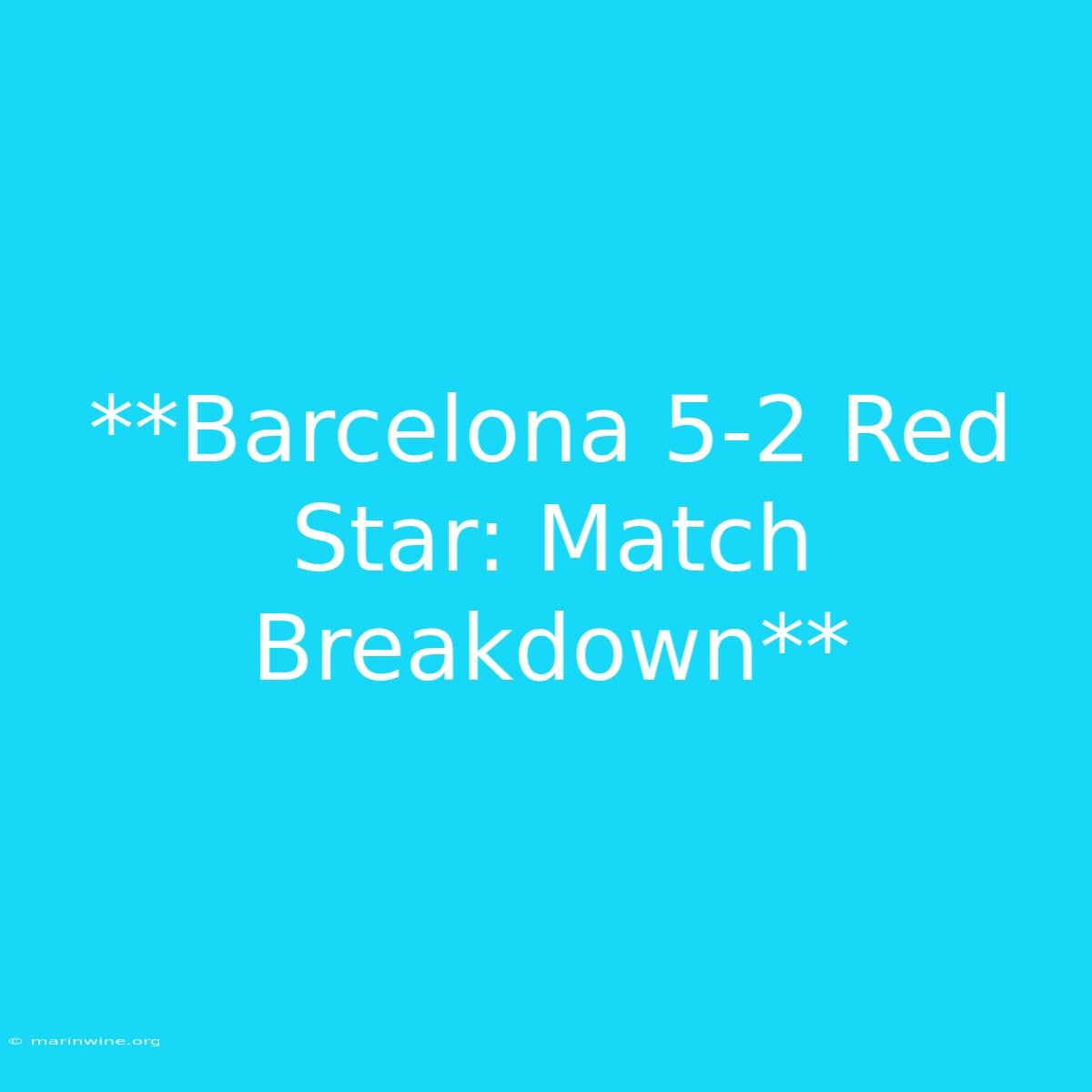 **Barcelona 5-2 Red Star: Match Breakdown** 