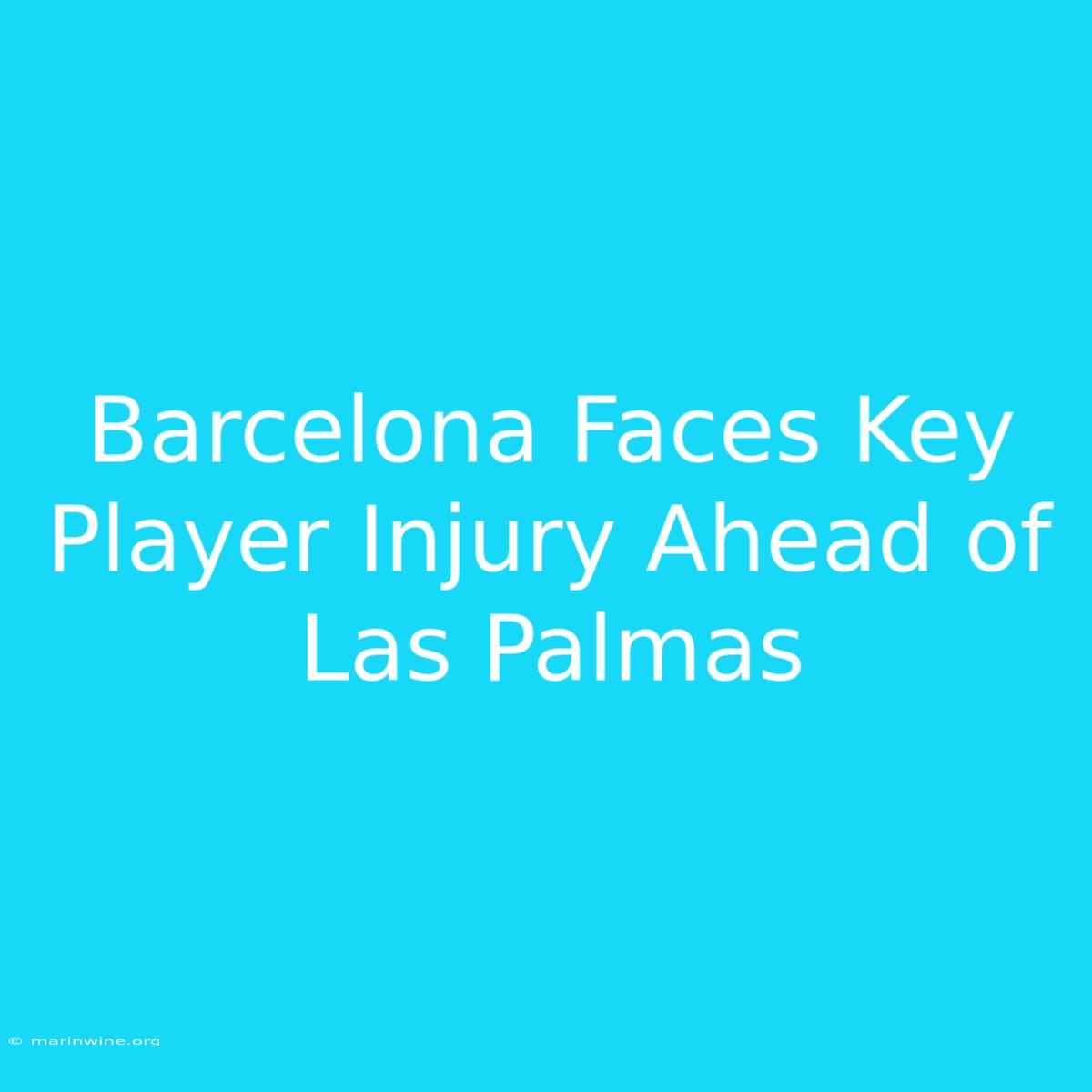 Barcelona Faces Key Player Injury Ahead Of Las Palmas