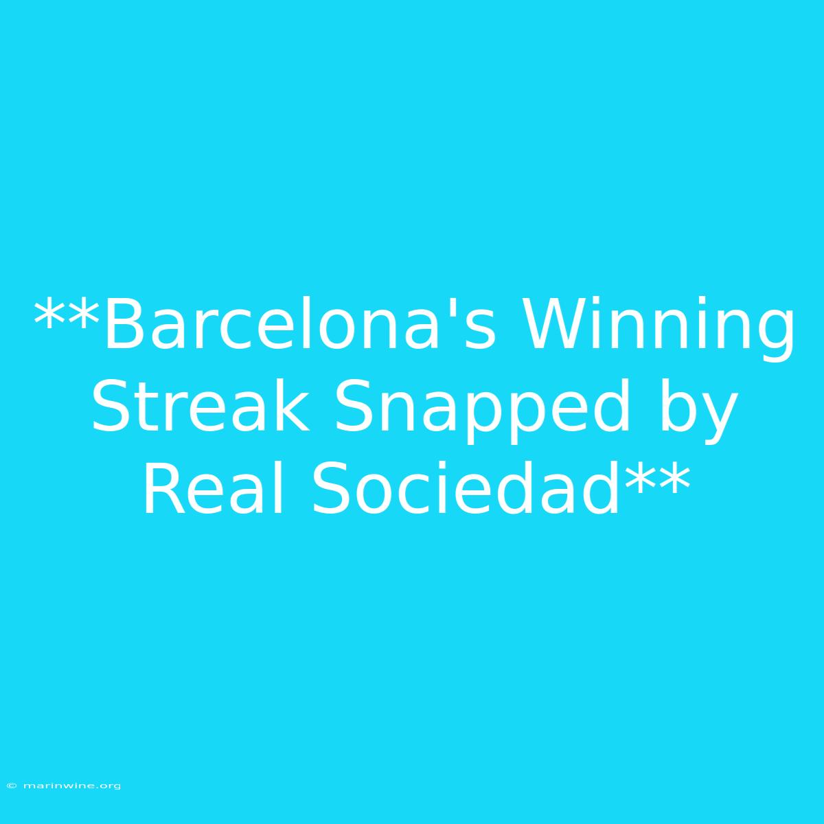 **Barcelona's Winning Streak Snapped By Real Sociedad** 