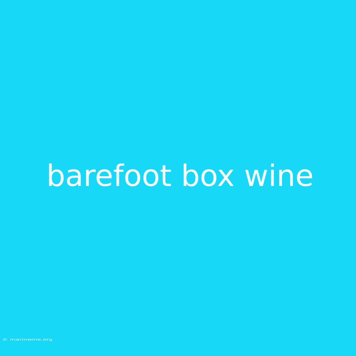 Barefoot Box Wine