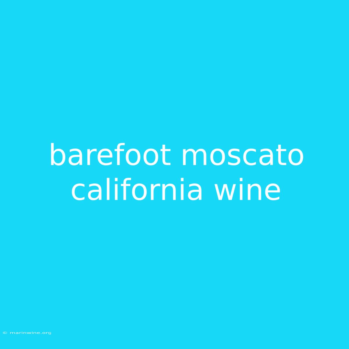 Barefoot Moscato California Wine