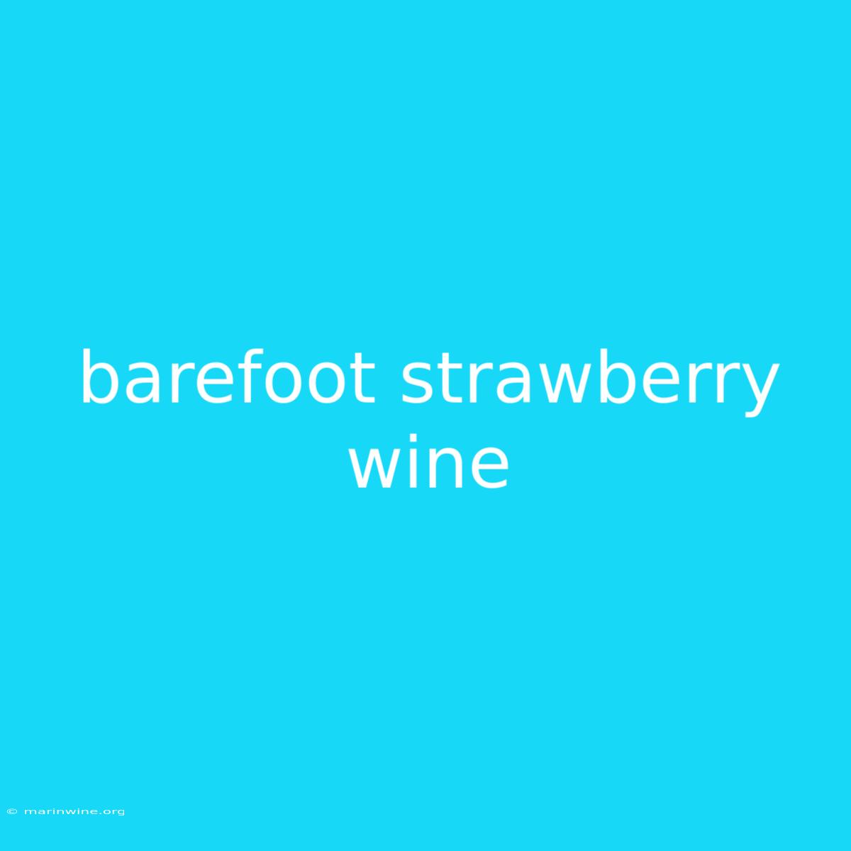 Barefoot Strawberry Wine