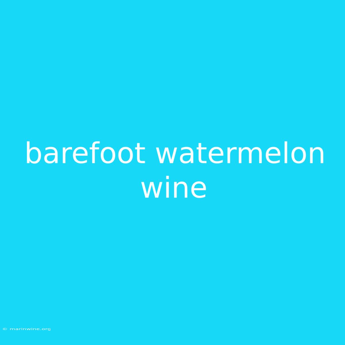 Barefoot Watermelon Wine