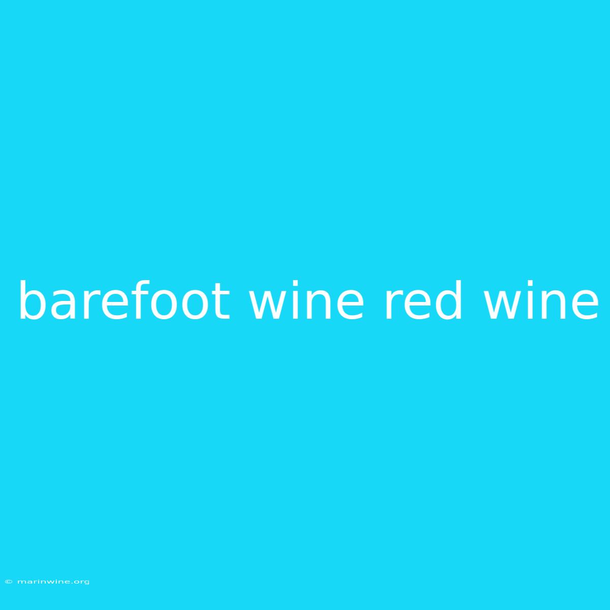 Barefoot Wine Red Wine