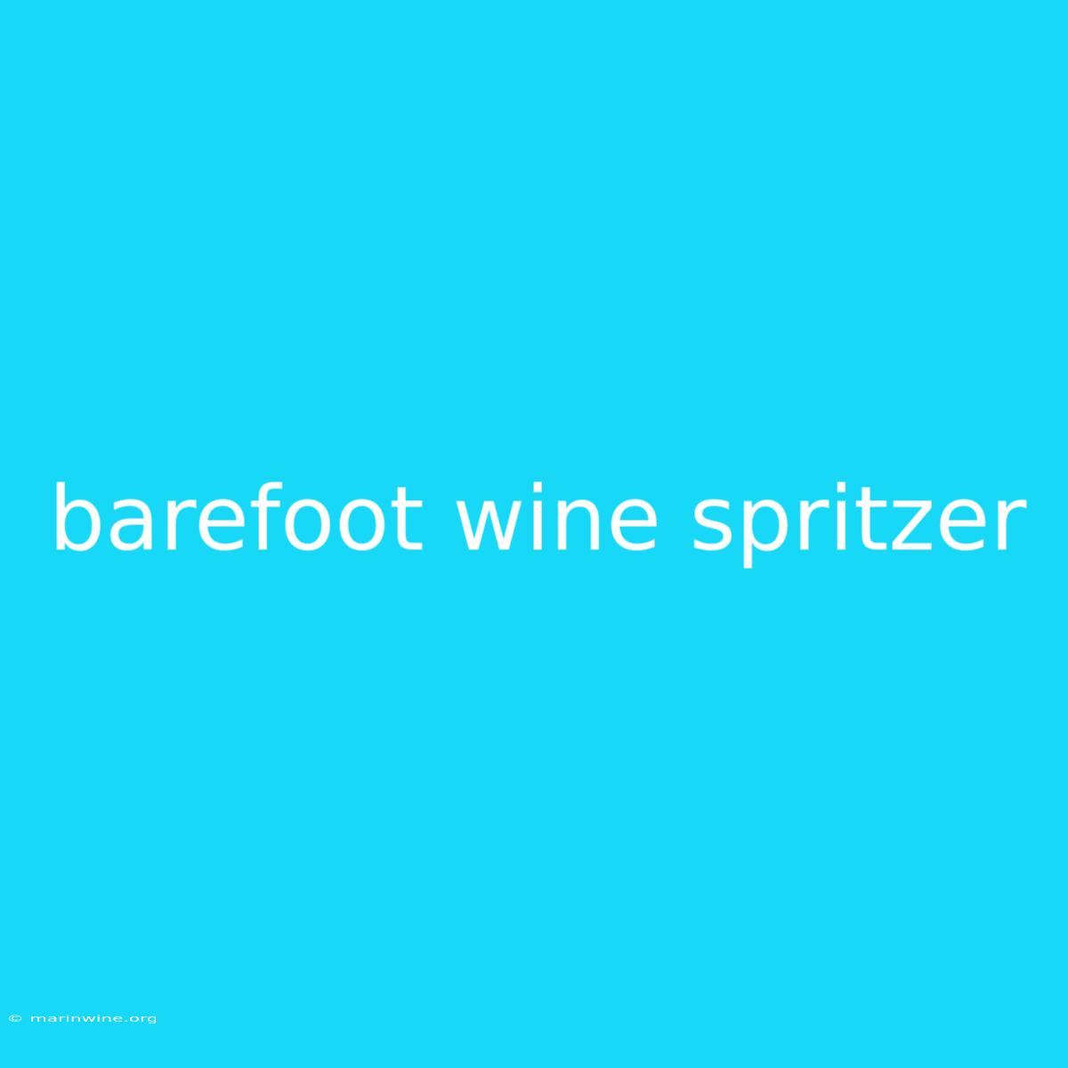 Barefoot Wine Spritzer