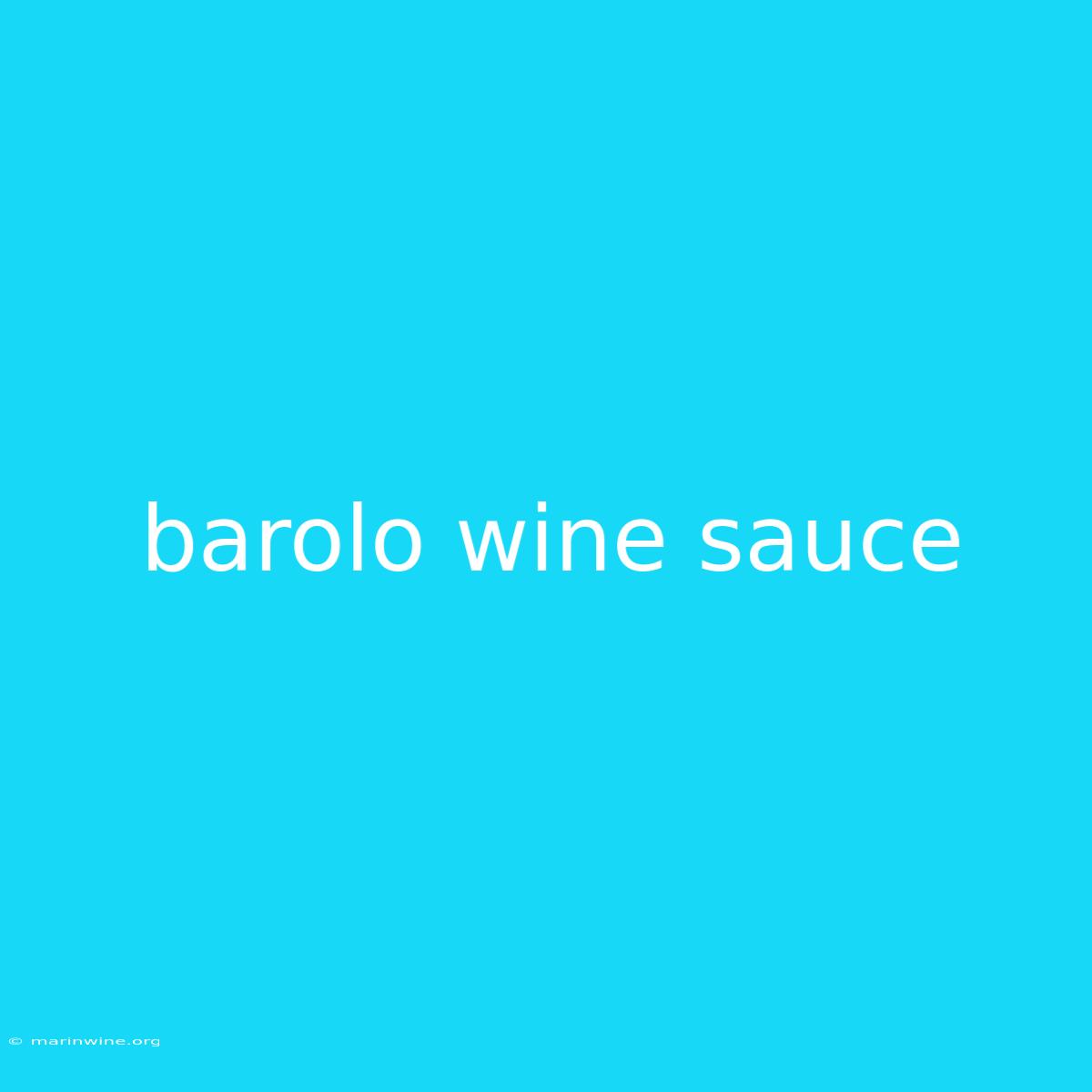 Barolo Wine Sauce