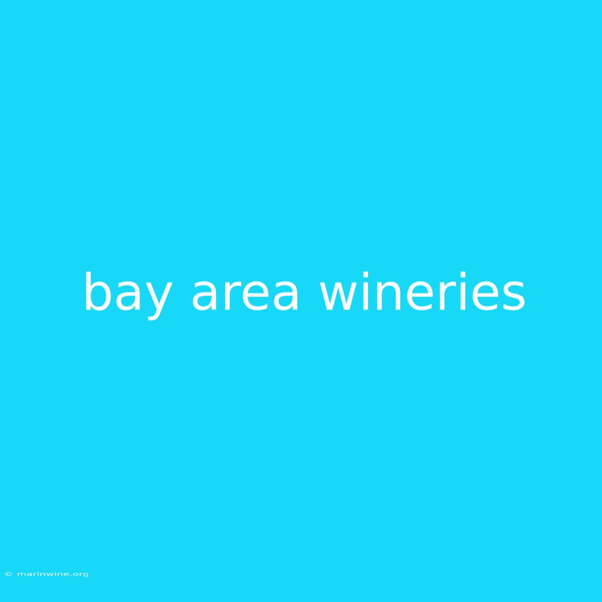 Bay Area Wineries