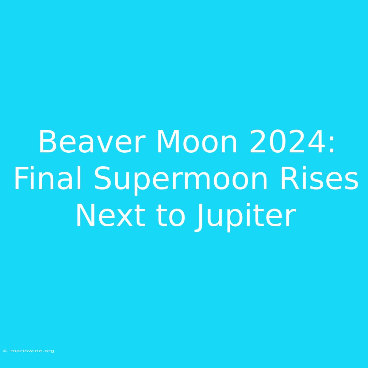 Beaver Moon 2024: Final Supermoon Rises Next To Jupiter