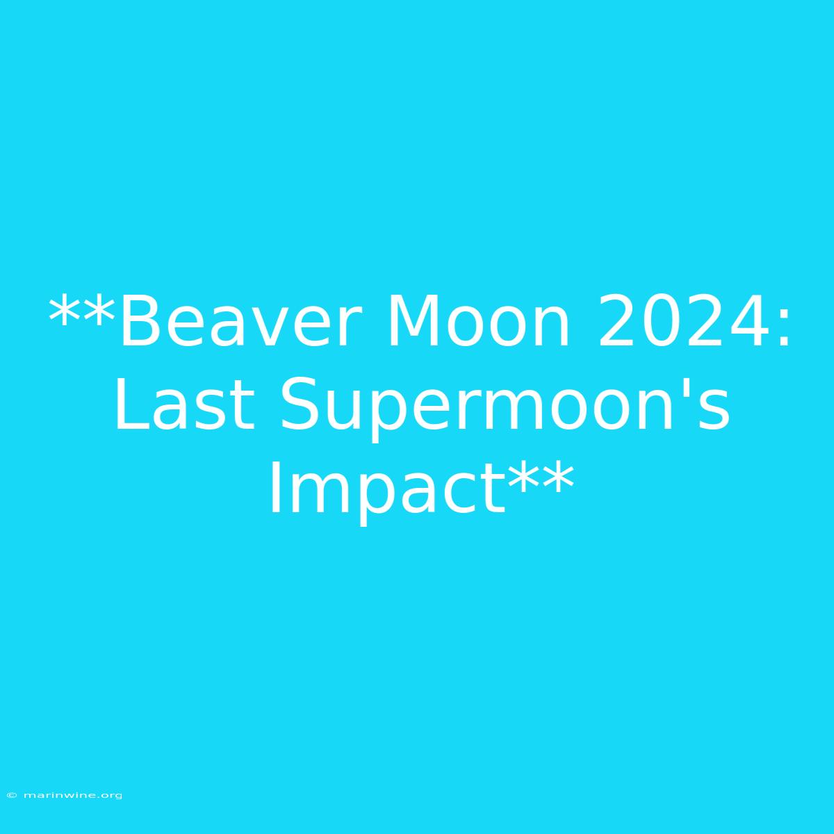 **Beaver Moon 2024:  Last Supermoon's Impact** 