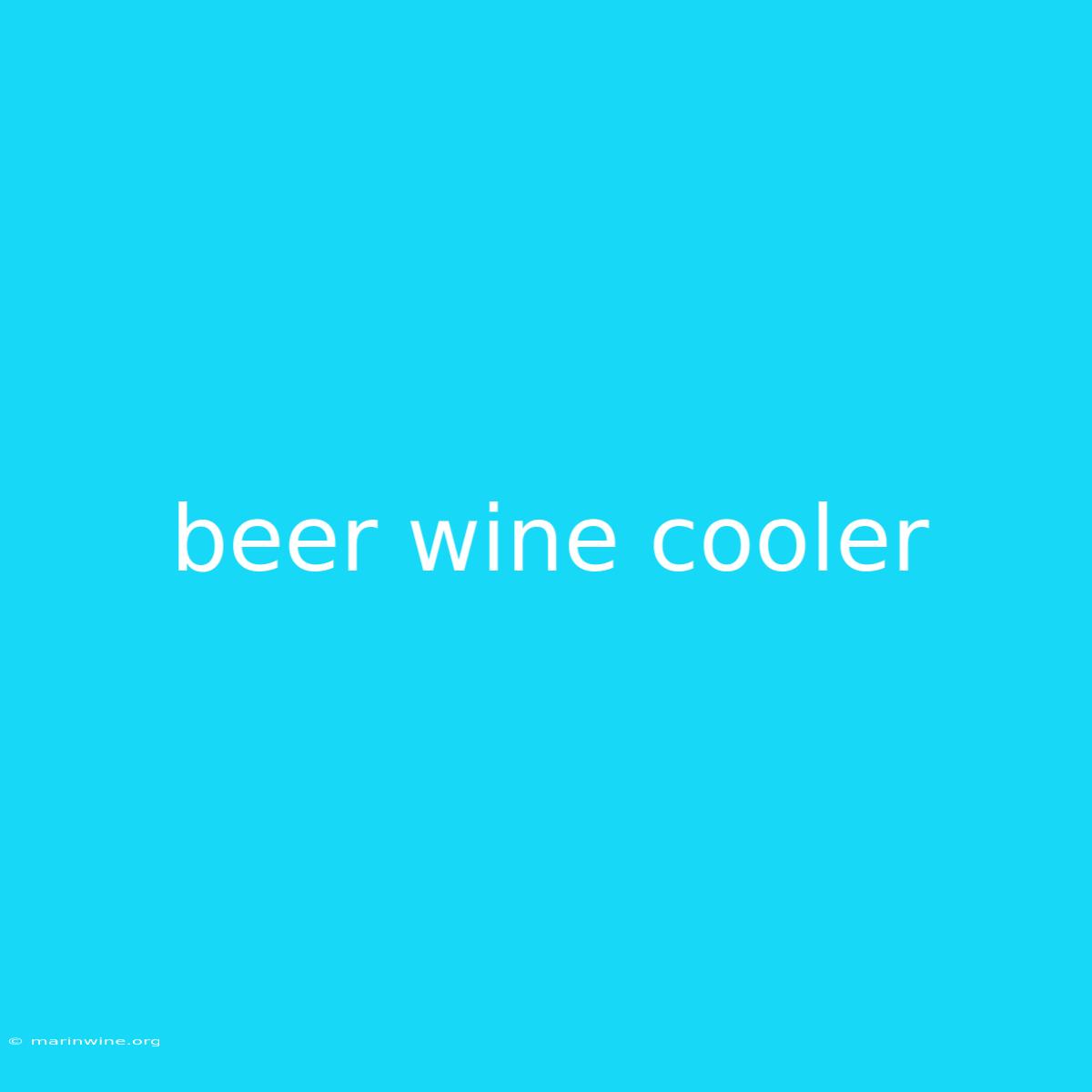 Beer Wine Cooler