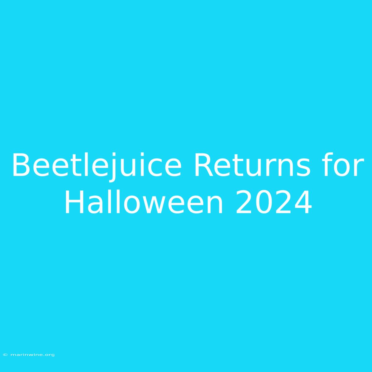 Beetlejuice Returns For Halloween 2024 