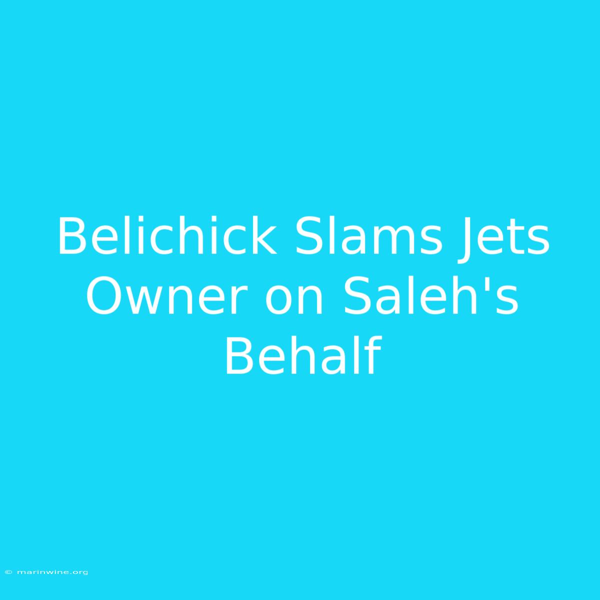 Belichick Slams Jets Owner On Saleh's Behalf 