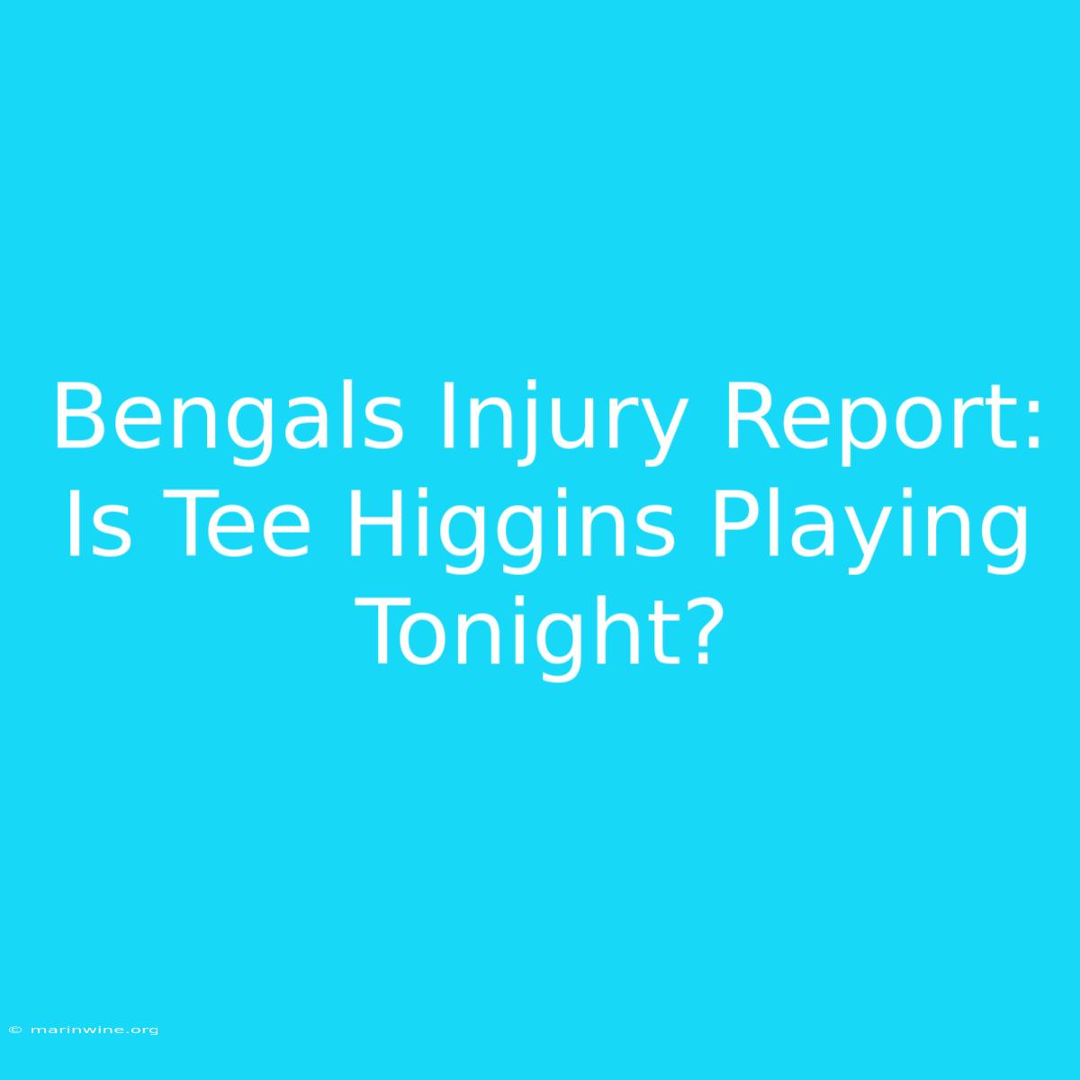 Bengals Injury Report: Is Tee Higgins Playing Tonight?