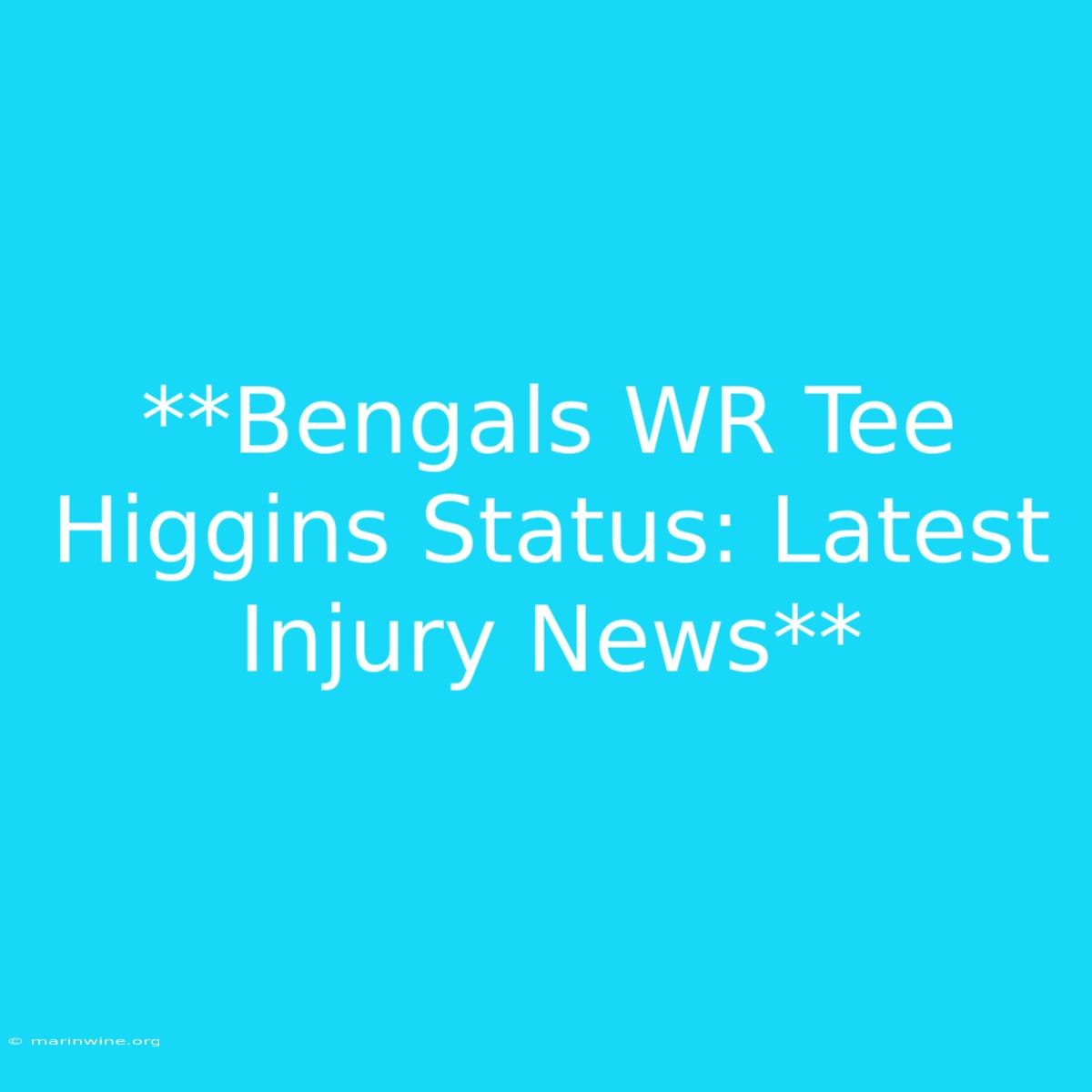 **Bengals WR Tee Higgins Status: Latest Injury News**