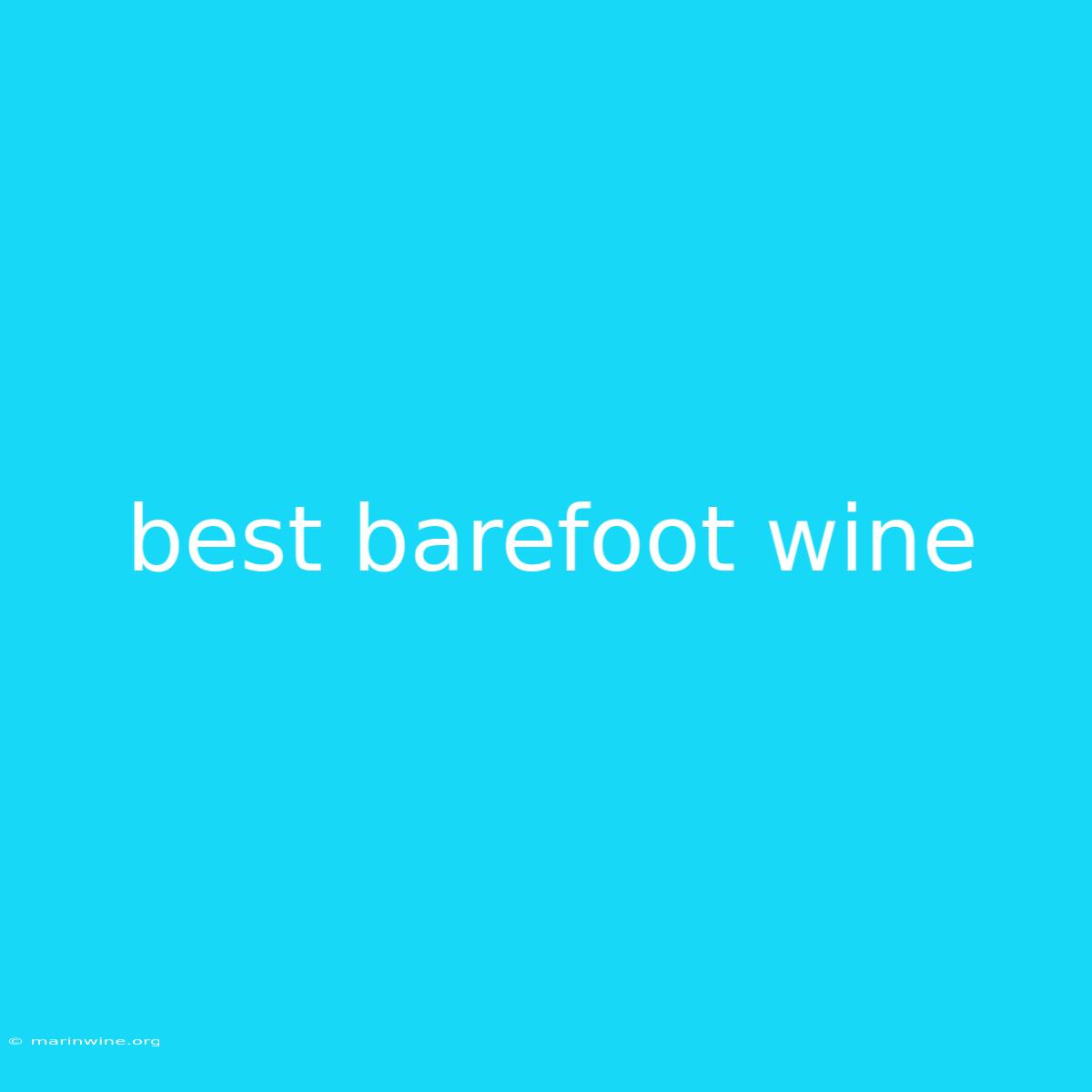 Best Barefoot Wine