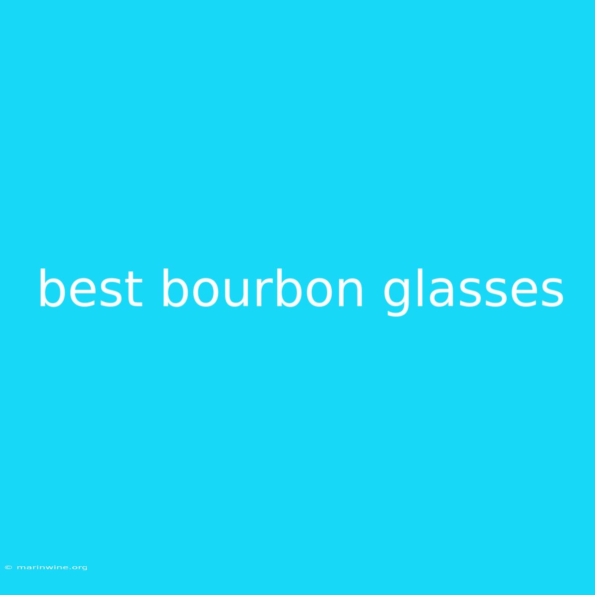 Best Bourbon Glasses