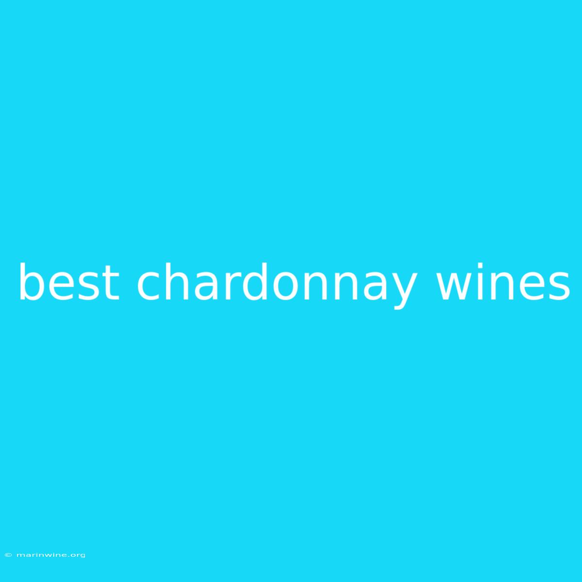 Best Chardonnay Wines