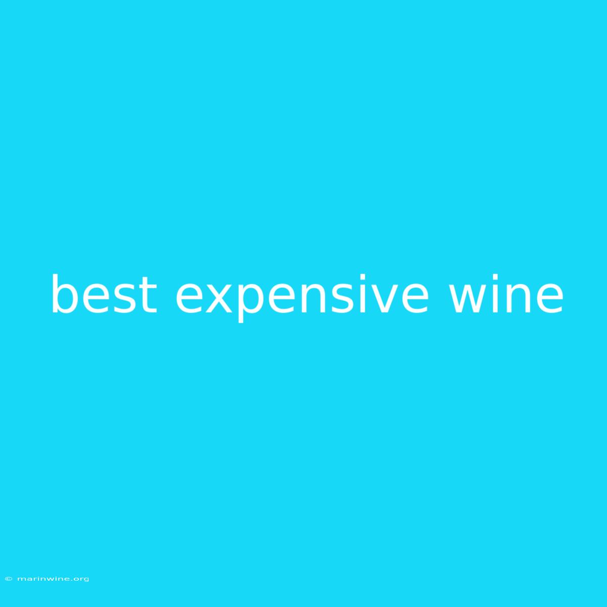 Best Expensive Wine