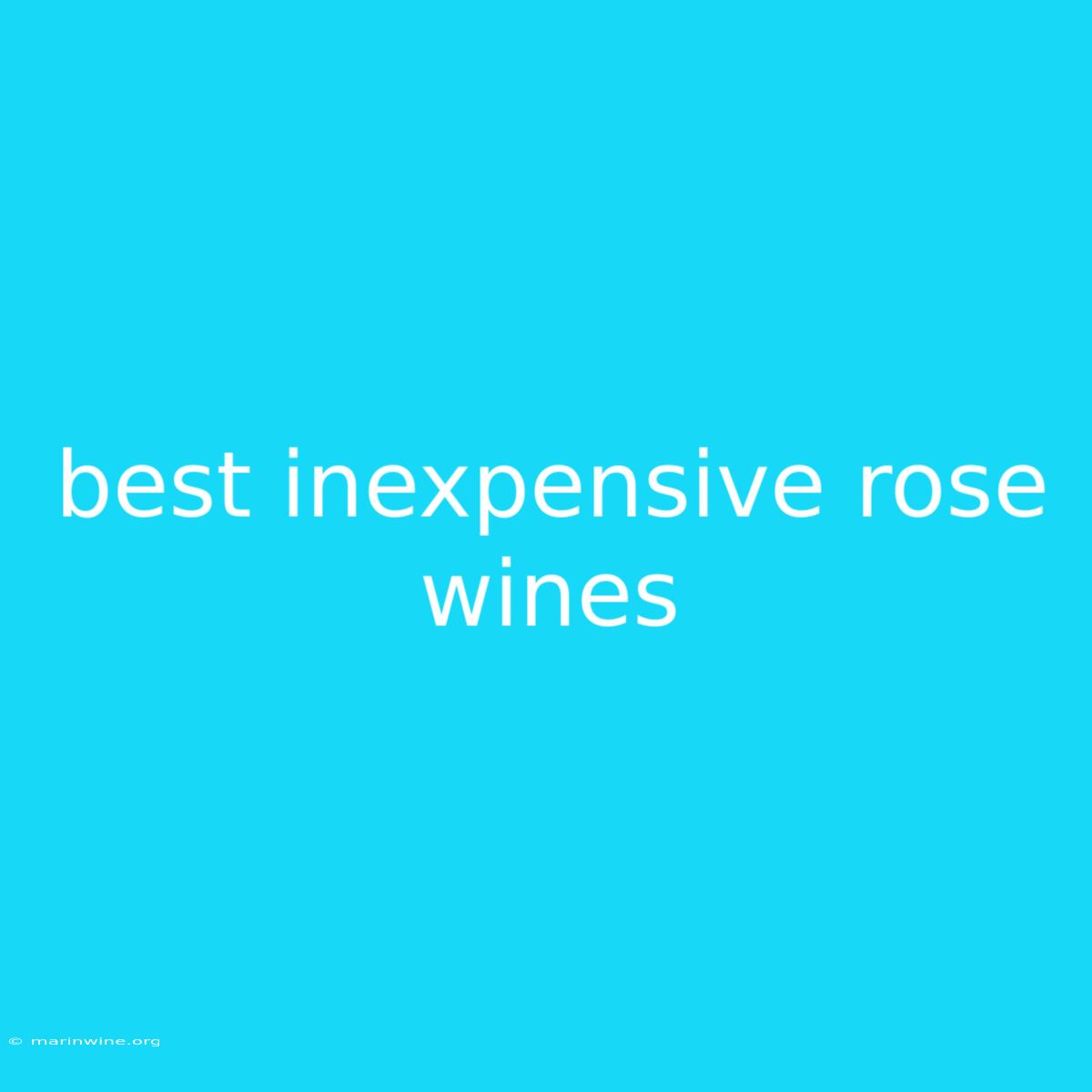 Best Inexpensive Rose Wines