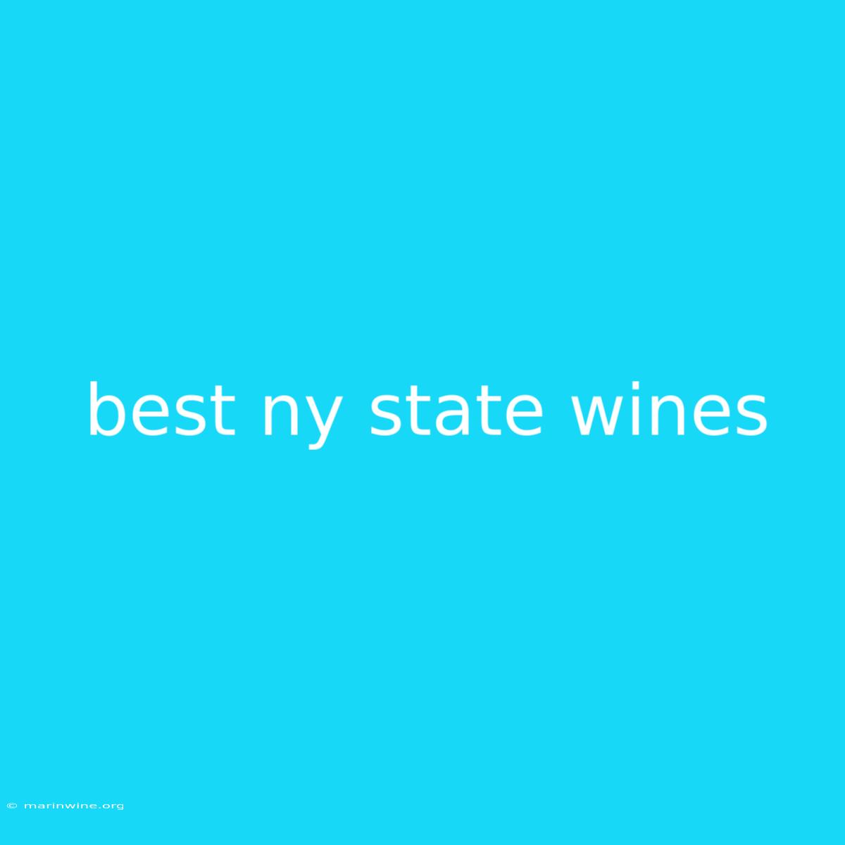 Best Ny State Wines