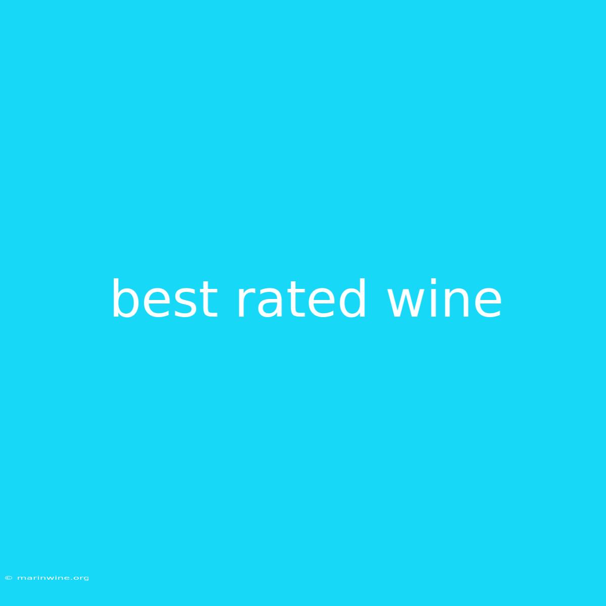 Best Rated Wine