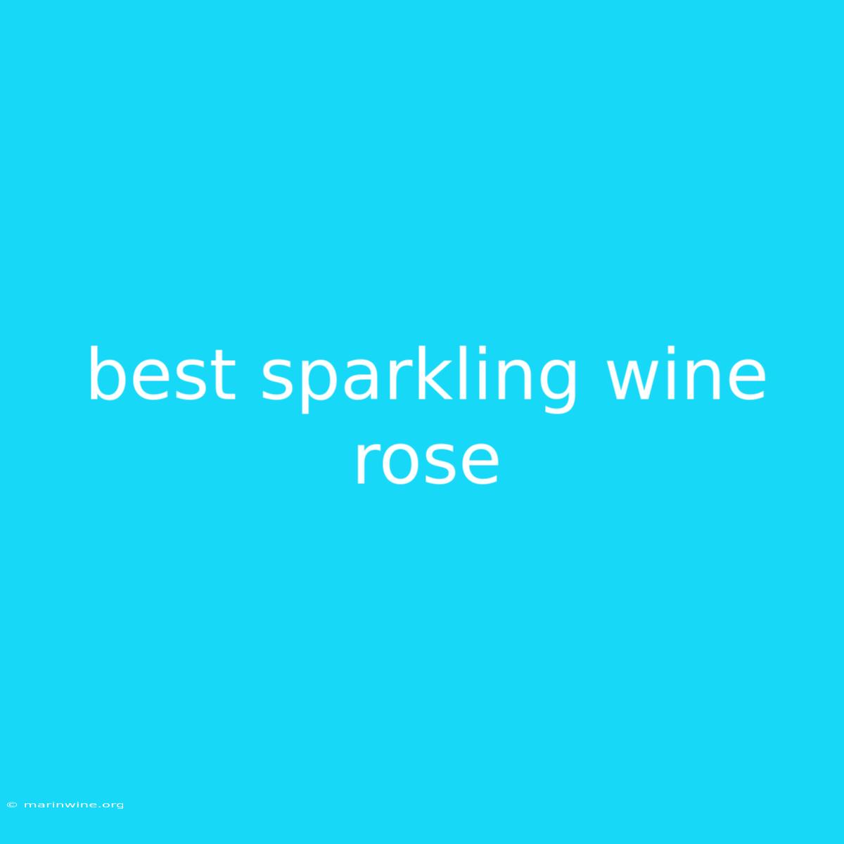 Best Sparkling Wine Rose