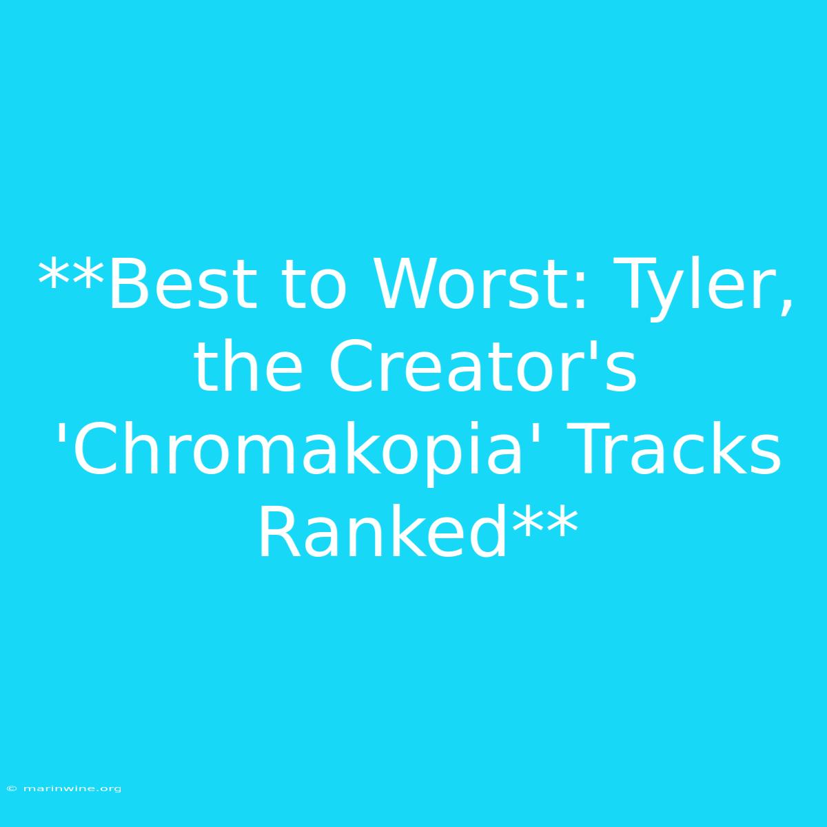 **Best To Worst: Tyler, The Creator's 'Chromakopia' Tracks Ranked** 