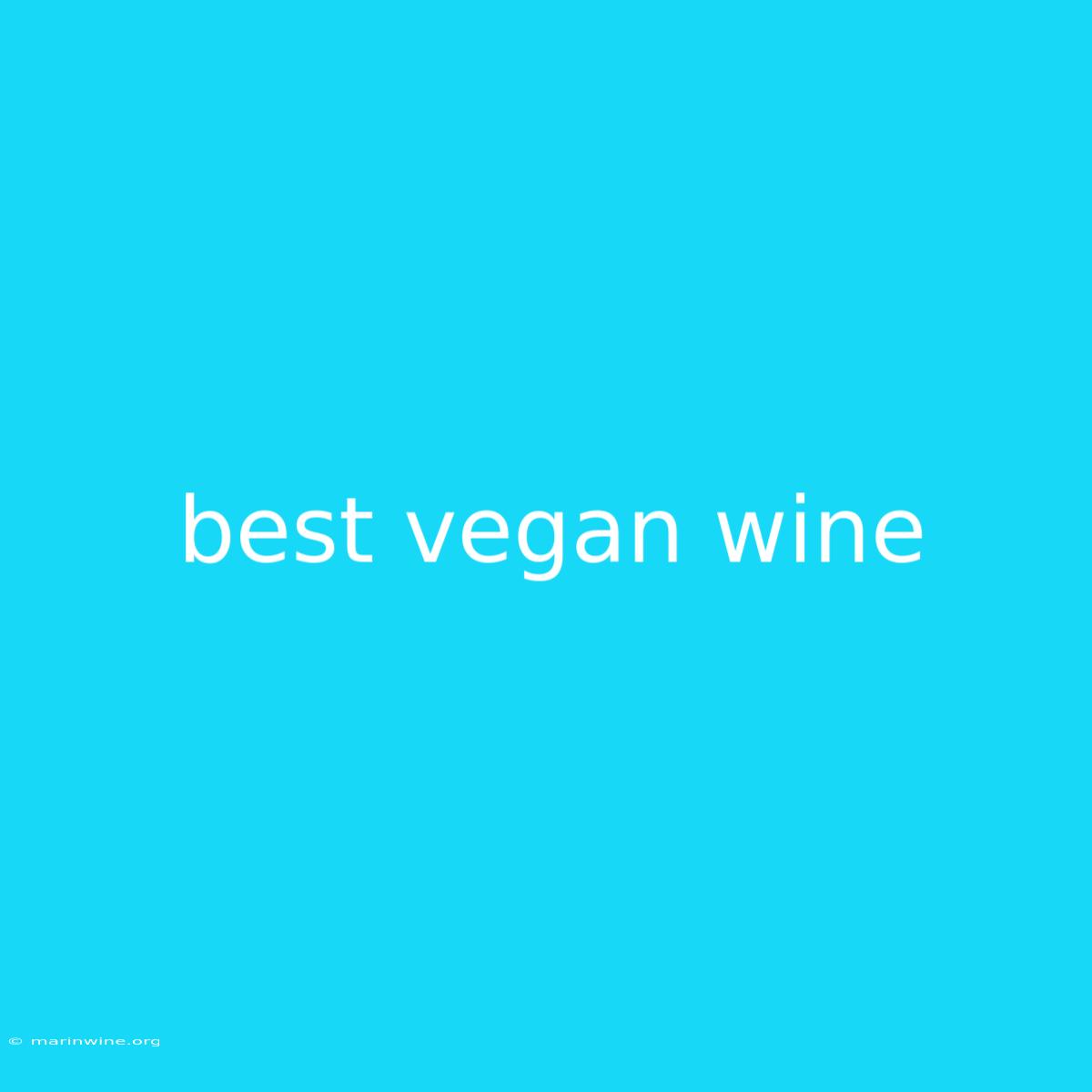 Best Vegan Wine