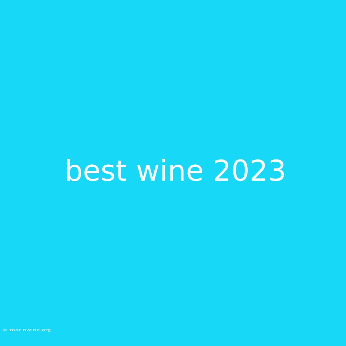 Best Wine 2023