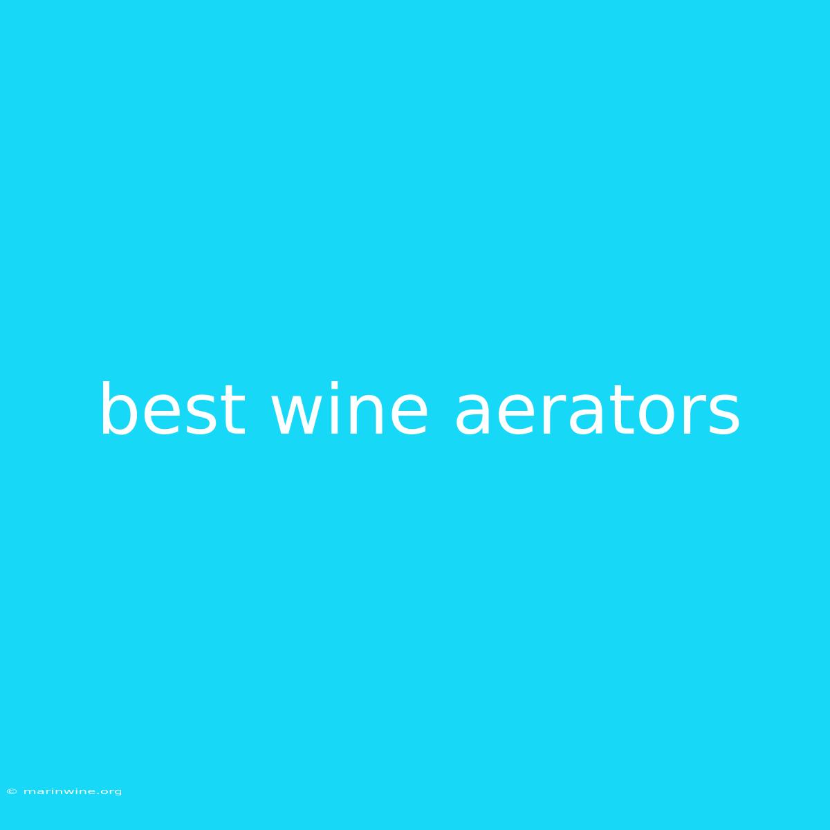 Best Wine Aerators