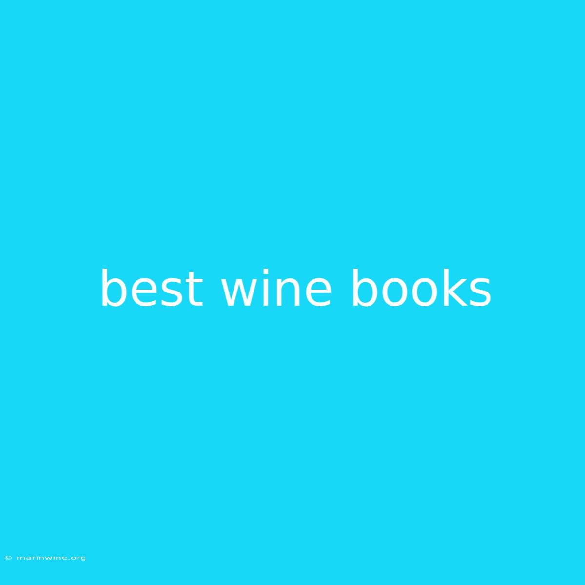 Best Wine Books