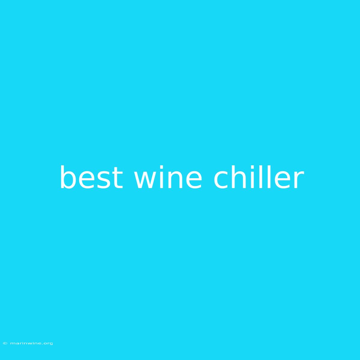 Best Wine Chiller