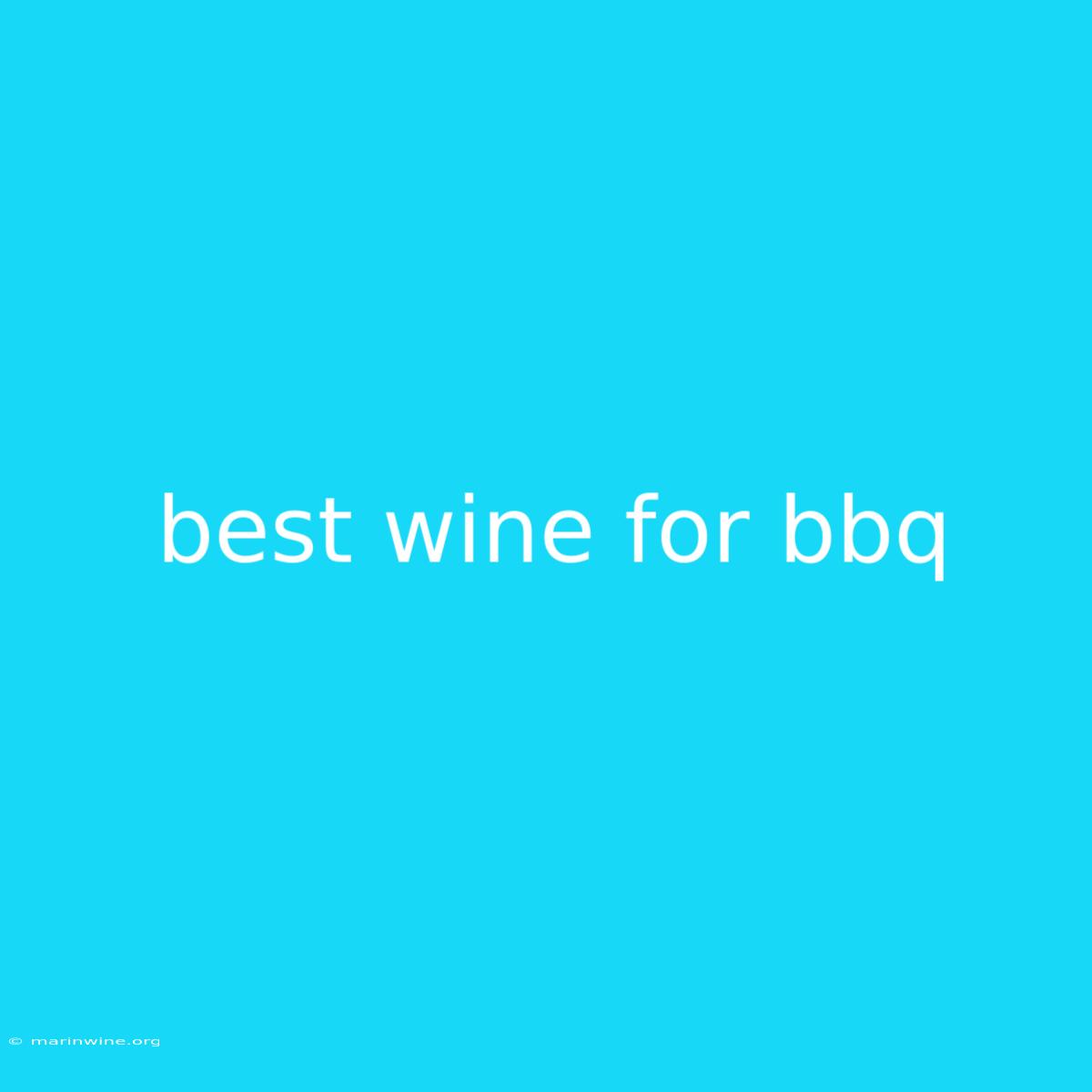 Best Wine For Bbq