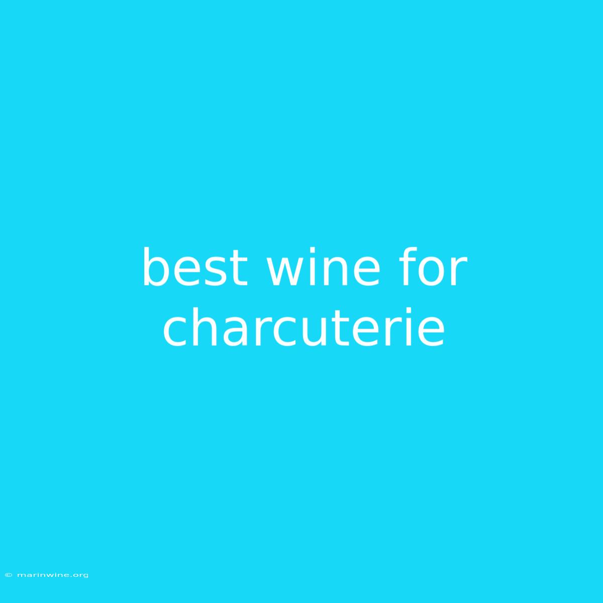 Best Wine For Charcuterie