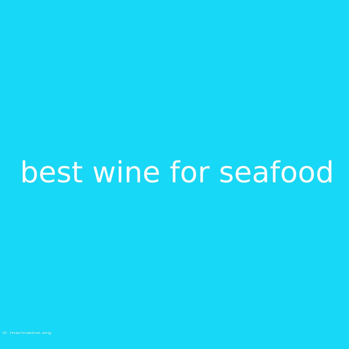 Best Wine For Seafood