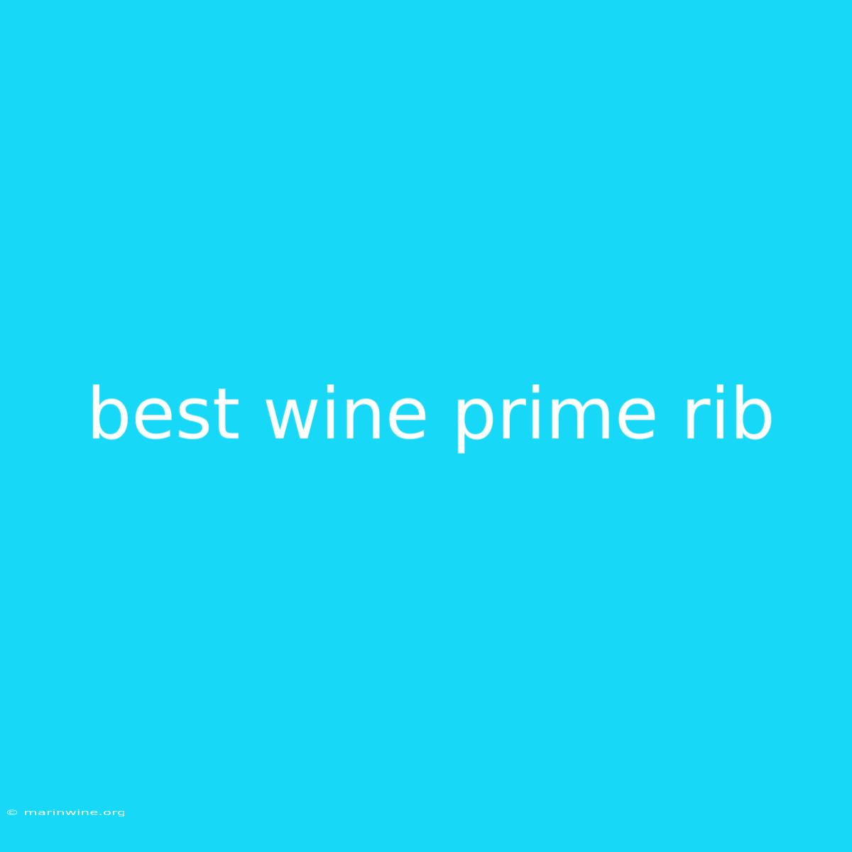 Best Wine Prime Rib