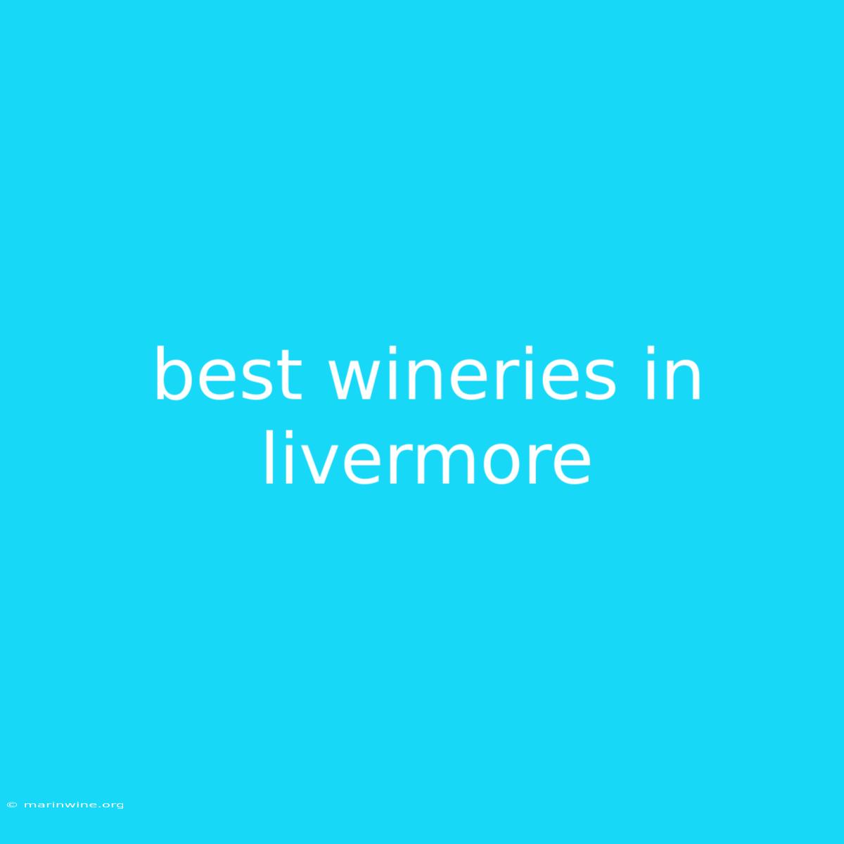 Best Wineries In Livermore