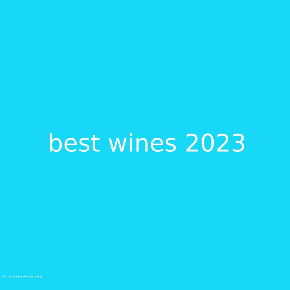 Best Wines 2023