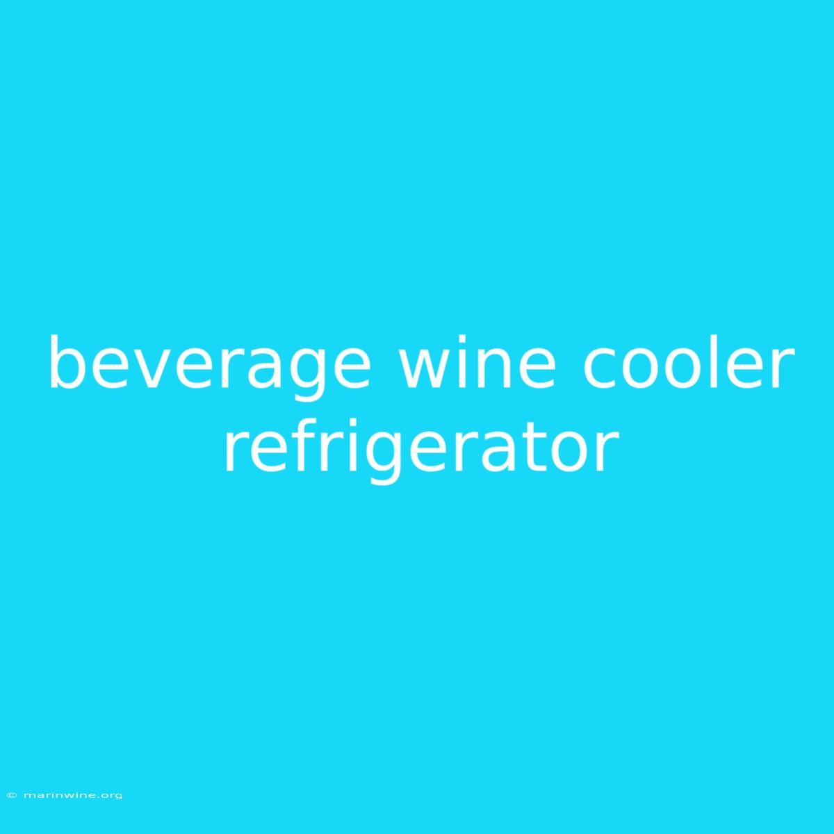 Beverage Wine Cooler Refrigerator